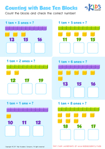 Counting with Base Ten Blocks Worksheet