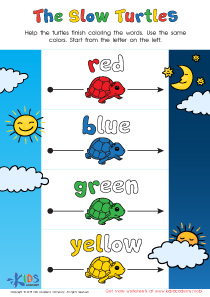 Read from Left to Right: Slow Turtles Worksheet
