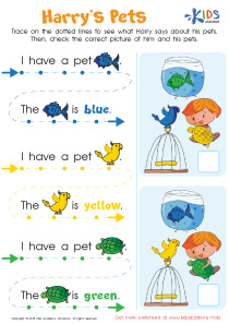 Read from Left to Right: Harry's Pets Worksheet