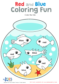 Red and Blue Coloring Fun Worksheet