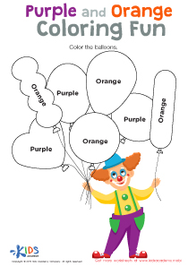 Purple and Orange Coloring Fun Worksheet