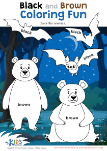 Black and Brown Coloring Fun Worksheet