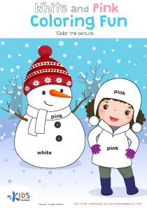 White and Pink Coloring Fun Worksheet