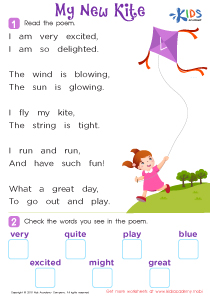 Poem: My New Kite Worksheet