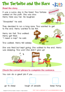 The Tortoise and the Hare Worksheet