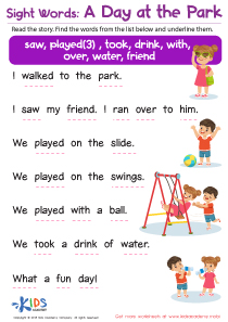 Sight Words: A Day at the Park Worksheet