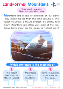 Landforms: Mountains Worksheet