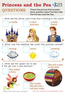 Princess and the Pea Questions Worksheet