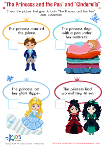 “The Princess and the Pea” and “Cinderella” Worksheet