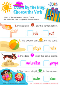 Down by the Bay: Choose the Verb Worksheet