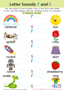Letter R and S Sounds Worksheet