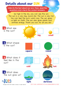 Details About Our Sun Worksheet