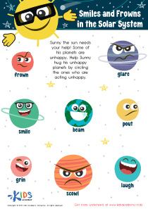 Smile and Frowns in the Solar System Worksheet