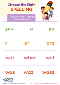 Choose the Right Spelling Worksheet