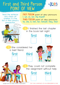 First and Third Person Point of View Worksheet