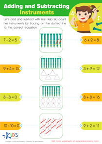 Adding and Subtracting: Instruments Worksheet
