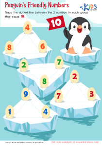 Penguin's Friendly Numbers Worksheet