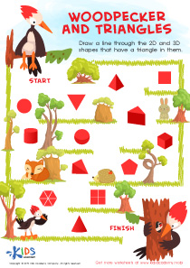 Woodpecker and Triangles Worksheet
