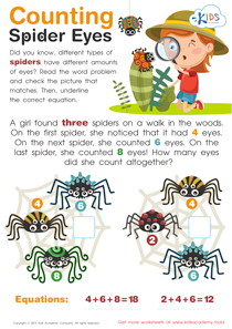 Counting Spider Eyes Worksheet