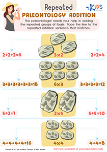 Repeated Archaeology Addition Worksheet