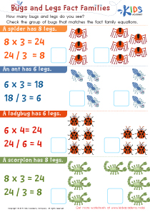 Bugs and Legs Fact Families Worksheet