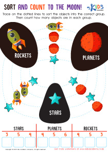 Sort and Count to the Moon Worksheet