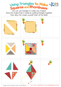 Using Triangles to Make Squares and Rhombuses Worksheet