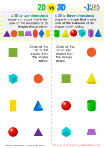 2D vs 3D Shapes Worksheet