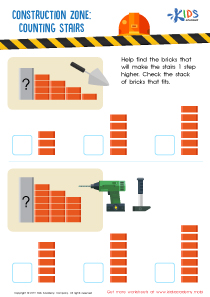 Construction Zone: Counting Stairs Worksheet
