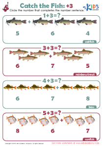 Catch the Fish: +3 Worksheet