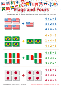 Flags and Fours Worksheet