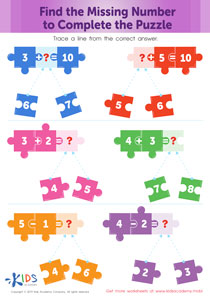 Find the Missing Number to Complete the Puzzle Worksheet