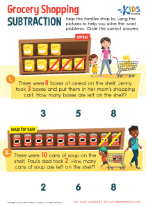 Grocery Shopping Subtraction Worksheet