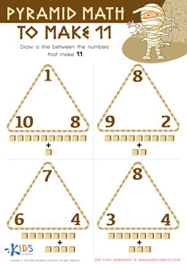 Pyramid Math to Make 11 Worksheet
