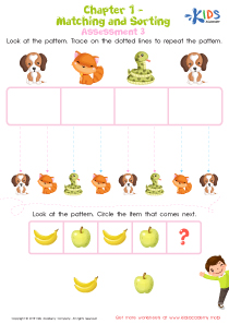 Matching and Sorting  for Preschool: Assessment 3 Worksheet