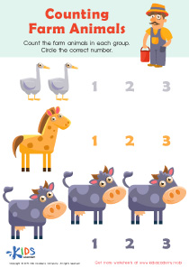 Counting Farm Animals Worksheet