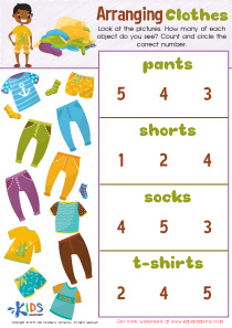 Arranging Clothes Worksheet