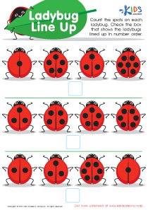 Ladybug Line Up Worksheet