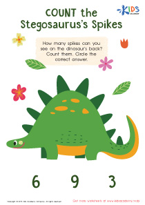 Count the Stegosaurus's Spikes Worksheet