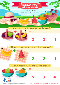 Adding Fruit at the Picnic Worksheet