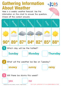 Weather Worksheet for Grade 1 image