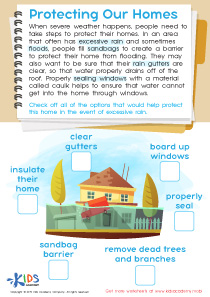 Protecting Our Homes Worksheet