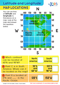 Latitude and Longitude: Map Locations Worksheet