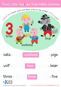 Three Little Pigs / Les Trois Petits Cochons Worksheet