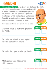 Gandhi Worksheet