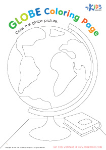 Globe Coloring Page Worksheet