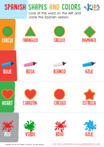 Spanish Shapes and Colors Worksheet