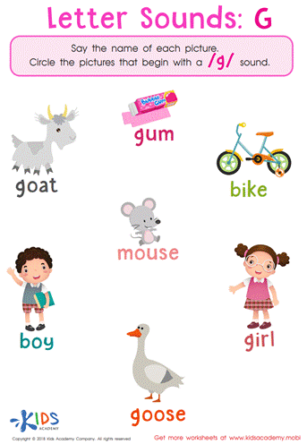 Letter Sounds G, H, J, and K - Learning Material by Kids Academy