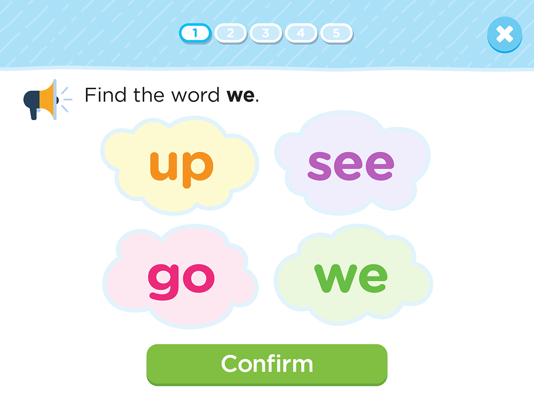 Sight Words: We, See, Go, Up