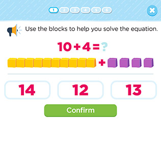 Find Sums and Match Equations Using Base Ten Blocks